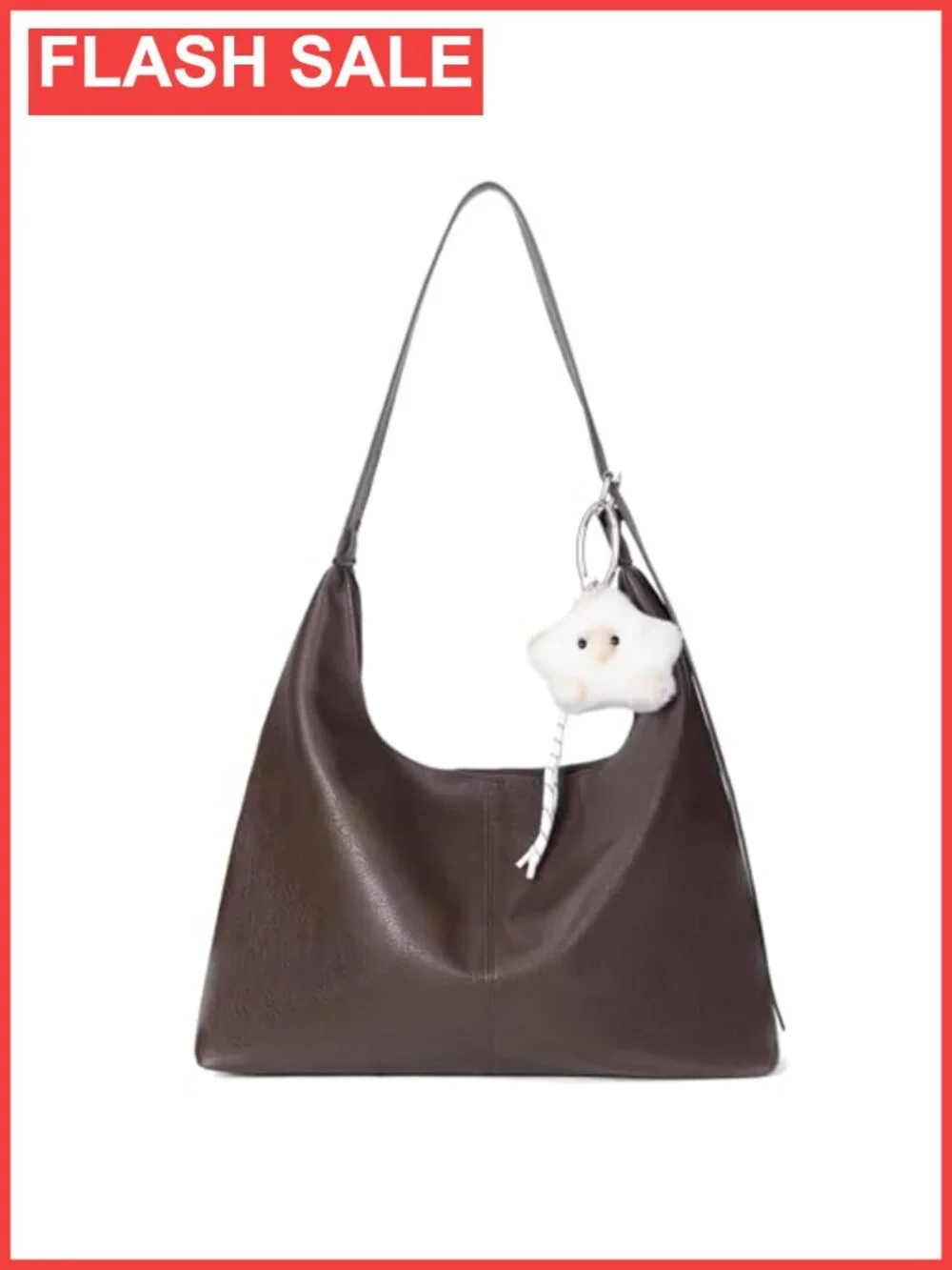 Slouchy Hobo Bag Vegan Leather Shoulder Tote Purse with Zipper